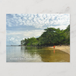 Rustig strand met heldere lucht Indonesië Reizen Briefkaart