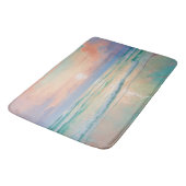 Rustig strand zonsondergang, natuur landschap badmat (Gekanteld)