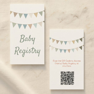 Rustig struikgors baby shower QR Code cadeau regis Informatiekaartje