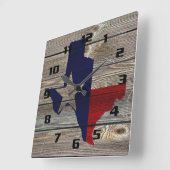 Rustig Texas op echt uitziend hout Vierkante Klok (Hoek)