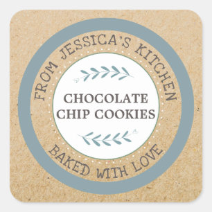 Rustig Thuis Gebakken Met Liefde Bakgeschenk Vierkante Sticker