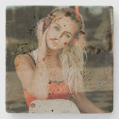 RUSTIG! Travertijn Onderzetter - gepersonaliseerd  (Voorkant)