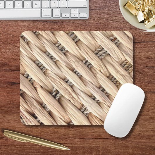 rustig tropisch strand woven wicker muismat