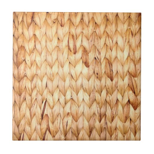 rustig tropisch strand woven wicker tegeltje (Voorkant)