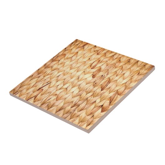 rustig tropisch strand woven wicker tegeltje (Zijkant)
