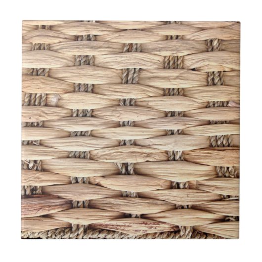 rustig tropisch strand woven wicker tegeltje (Voorkant)