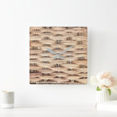rustig tropisch strand woven wicker vierkante klok (Huis)