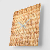 rustig tropisch strand woven wicker vierkante klok (Hoek)