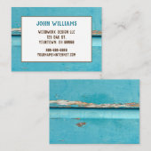 rustig turkooisverfhout visitekaartje (Voorkant / Achterkant)