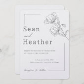 RUSTIG! Uitnodiging voor bruiloft - Voeg je eigen (Voorkant / Achterkant)