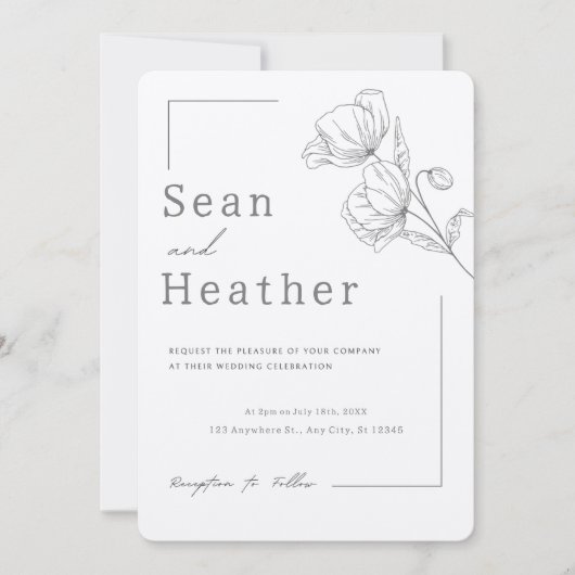 RUSTIG! Uitnodiging voor bruiloft - Voeg je eigen  (Voorkant)