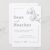 RUSTIG! Uitnodiging voor bruiloft - Voeg je eigen  (Voorkant / Achterkant)