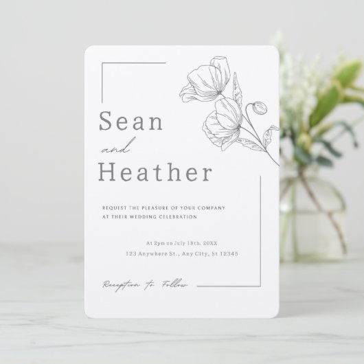 RUSTIG! Uitnodiging voor bruiloft - Voeg je eigen (Staand voorkant)