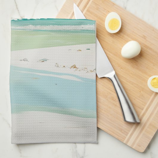 rustig Uitzicht aan de kust Theedoek (Quarter Fold)