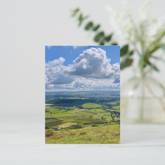 Rustig uitzicht vanaf Pendle Hill... Briefkaart (Staand voorkant)