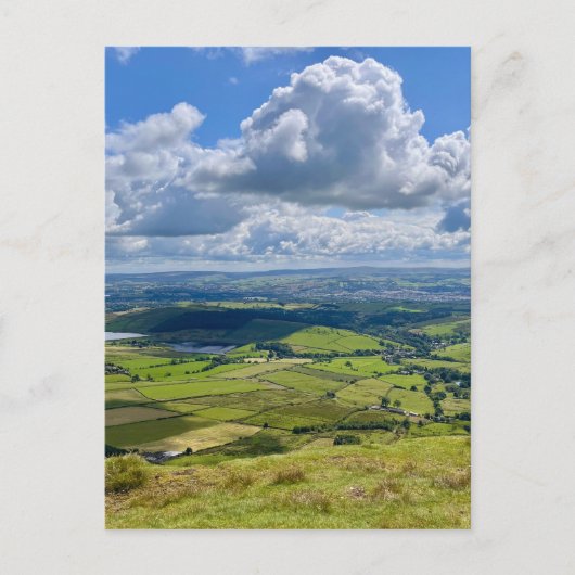 Rustig uitzicht vanaf Pendle Hill... Briefkaart (Voorkant)