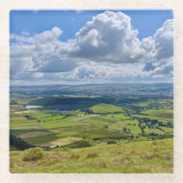 Rustig uitzicht vanaf Pendle Hill... Glazen Onderzetter