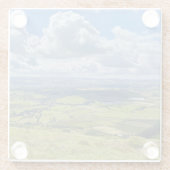 Rustig uitzicht vanaf Pendle Hill... Glazen Onderzetter (Achterkant)