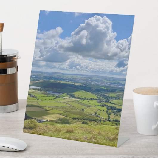 Rustig uitzicht vanaf Pendle Hill... Reclamebord Met Voetstuk (Insitu)