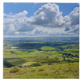 Rustig uitzicht vanaf Pendle Hill... Tegeltje (Voorkant)