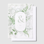 Rustig varen groen bladwit bruiloft vellum uitnodigingen (Offset)