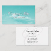 Rustig visitekaartje ontwerp met aqua sky afbeeldi (Voorkant / Achterkant)