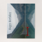 Rustig Vreedzaam Lake Red Canoe Boating Verjaardag Legpuzzel (Verticaal)