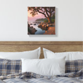 Rustig Water: Meerzijde Sereniteit Canvas Afdruk (Insitu (Slaapkamer))