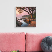 Rustig Water: Meerzijde Sereniteit Canvas Afdruk (Insitu (Woonkamer))