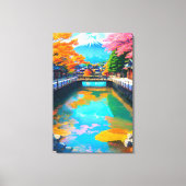 Rustig Water: Mt. Fuji's Weerspiegeling Canvas Afdruk (Voorkant)