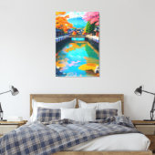 Rustig Water: Mt. Fuji's Weerspiegeling Canvas Afdruk (Insitu (Slaapkamer))