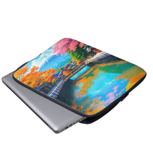 Rustig Water: Mt. Fuji's Weerspiegeling Laptop Sleeve