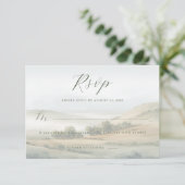 Rustig Watercolor Landschap RSVP Kaartje (Staand voorkant)