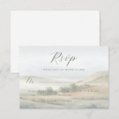 Rustig Watercolor Landschap RSVP Kaartje (Voorkant / Achterkant)