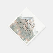 Rustig Waterverf Berglandschap Bruiloft Servet (Hoek)