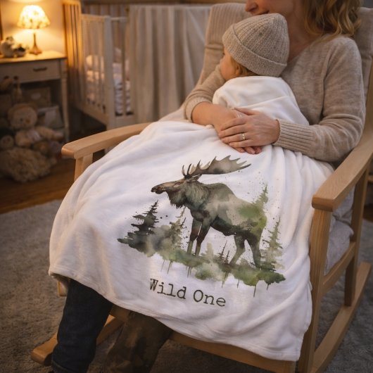 Rustig Waterverf Eland | Kleine Persoonlijke Fleece Deken