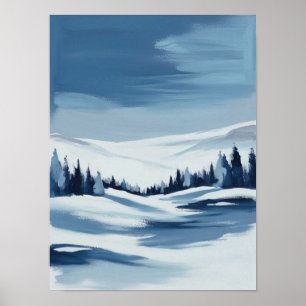 Rustig Winterlandschap Digitaal Schilderen Poster