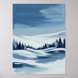Rustig Winterlandschap Digitaal Schilderen Poster