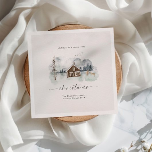 Rustig winterlandschap Kerstmis Servet