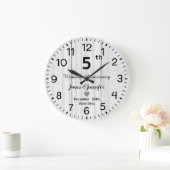 Rustig Wit Hout 5e Huwelijksverjaardag Custom Grote Klok (Huis)