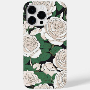 Rustig wit rozenpatroon Case-Mate iPhone 14 pro max hoesje