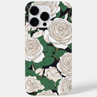 Rustig wit rozenpatroon Case-Mate iPhone 14 pro max hoesje