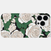 Rustig wit rozenpatroon Case-Mate iPhone case (Achterkant (horizontaal))