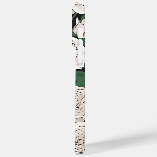 Rustig wit rozenpatroon Case-Mate iPhone case (Achterkant / Links)