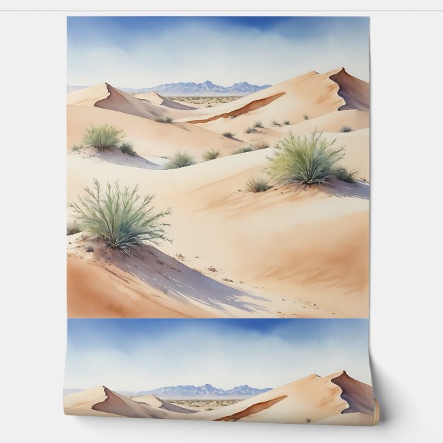 Rustig woestijnlandschap met zachte duinen behang (Afrollen)