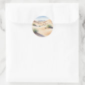 Rustig woestijnlandschap met zachte duinen ronde sticker (Tas)