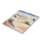 Rustig woestijnlandschap met zachte duinen tegeltje (Zijkant)