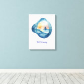 Rustig wordende kalme oceaan-schildering canvas afdruk (Insitu (Houten vloer))
