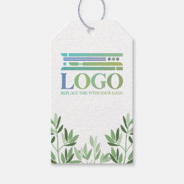 Rustig zacht groen verlaat je Logo en sociale medi Cadeaulabel