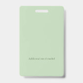 Rustig Zachte Groene Groene Ronde ID Pasfoto Logo Badge (Achterkant)